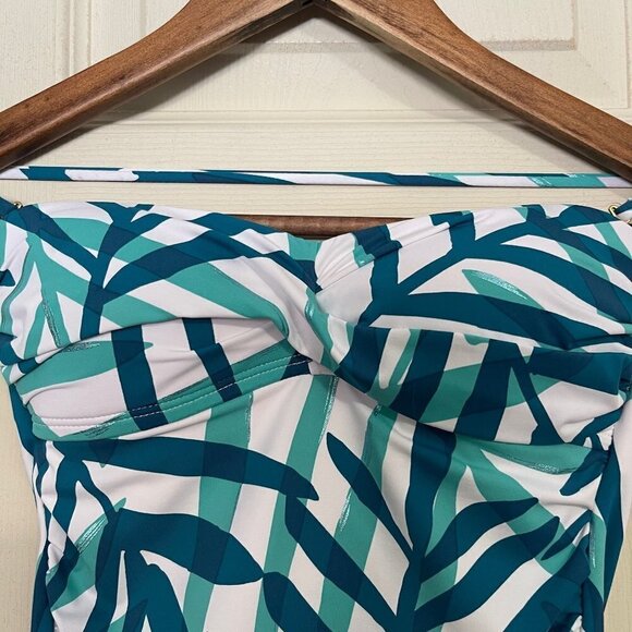 La Blanca Womens NWT Green Palm Leaf La Vista Bandini Halter Swimsuit Top Size 0 - Picture 7 of 12